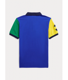 Polo Ralph Lauren Blue Saphire With Green And Yellow Arms Big Pony Polo Shirt 